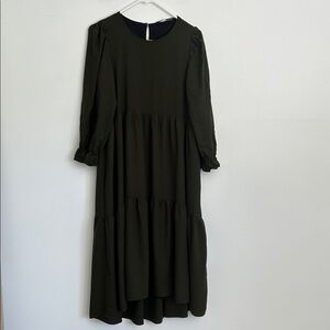Zara Dark Green Long Sleeve Dress